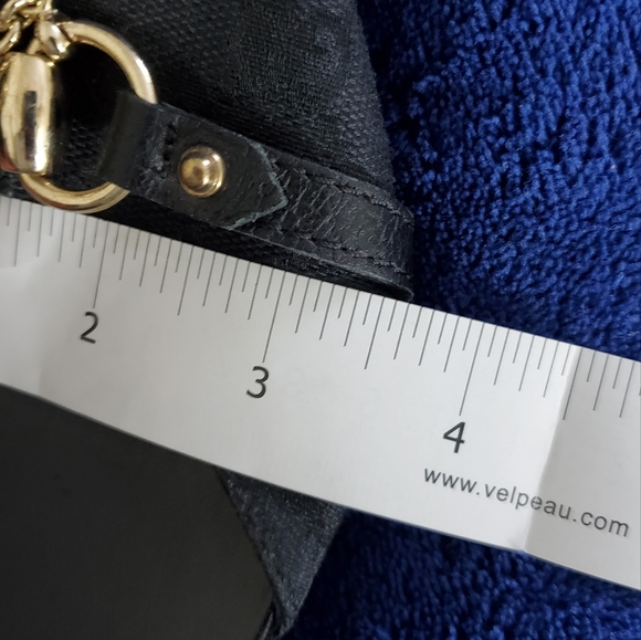 Gucci Canvas Horsebit Mules Black Kitten Heels Size 8.5 Vintage - Picture 11 of 11